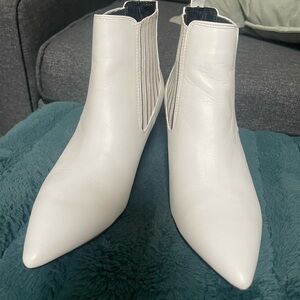 White Leather Ankle Boots
